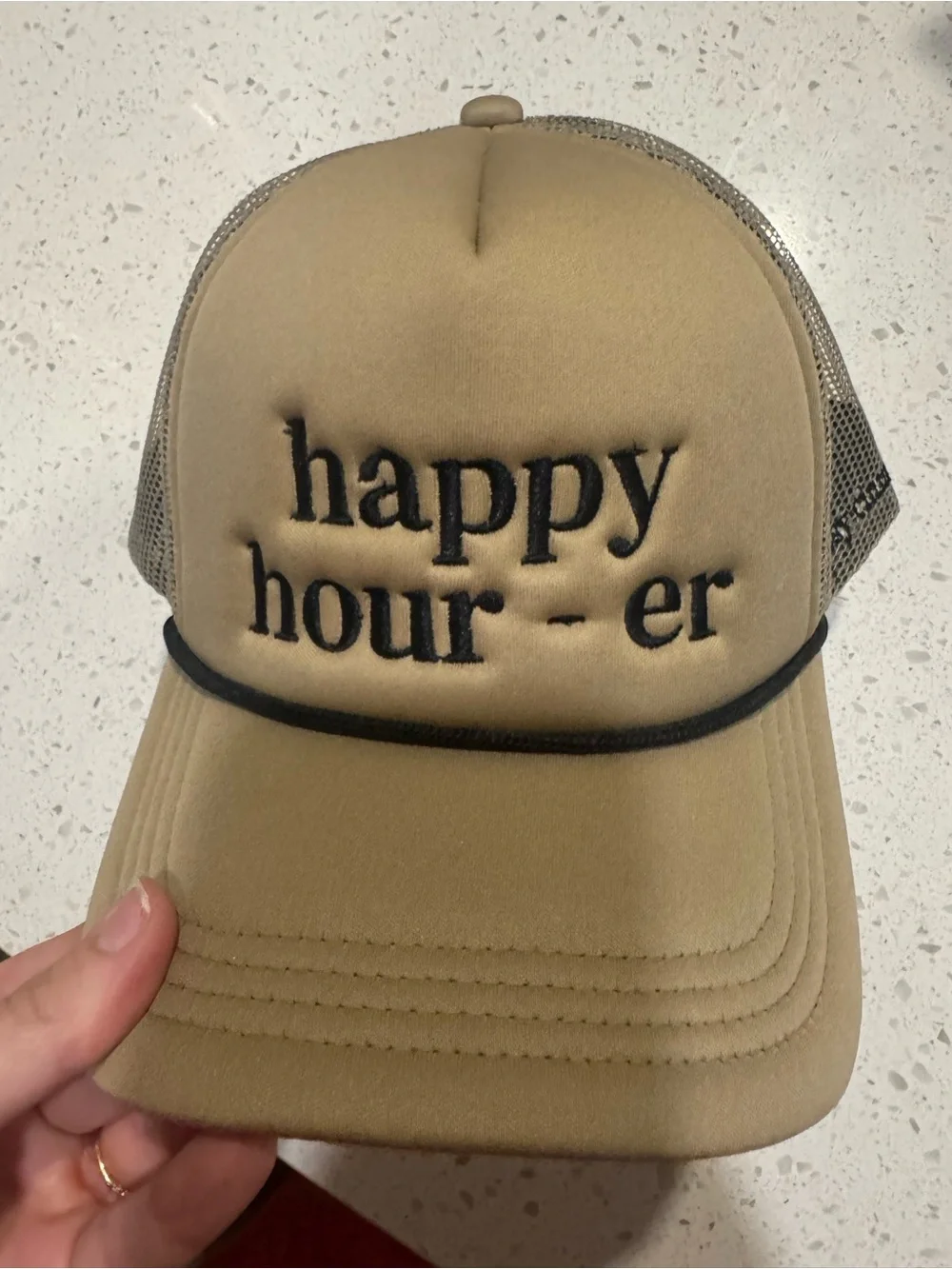 Happy Hour-er Tan Trucker Hat - Unbranded